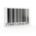A close up view of a barcode with numbers and lines isolated on white background Royalty Free Stock Photo