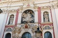 Close-up view of the bas-reliefs of the Roman Catholic basilica in Poznan, known as the Parish Church of St. Stanislaus
