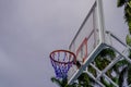 basketball net with cloudy sky background. Royalty Free Stock Photo