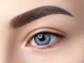 Close up view of beautiful blue female eye Royalty Free Stock Photo