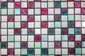 Close-up view of beautiful colorful decorative mosaic tiles background. glass ceramic texture. Texture ceramic colored mosaic Royalty Free Stock Photo