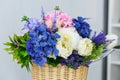 close up view of beautiful springtime bouquet of flowers