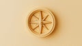 A close-up view of a beautifully crafted compass design against a soft yellow background, symbolizing navigation Royalty Free Stock Photo