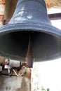 Close up view of bell in belfry