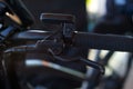 Close-up of Bicycle Brake Lever with Rubber Grip and E-bike Control Royalty Free Stock Photo