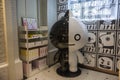 Close-up view of big figure of Van character in BT21 New York store. New. York.