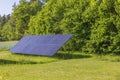 Close-up view of big solar panel installed on ground. Royalty Free Stock Photo