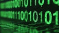 A close-up view of binary code on a digital screen Royalty Free Stock Photo