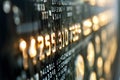 Close-up of a binary code on the display of a computer