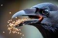 A close-up view of a bird consuming its meal Royalty Free Stock Photo