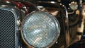 Close-up View Of Black Vintage Car Headlight