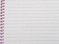 A close-up view of a blank, lined notebook page. Royalty Free Stock Photo