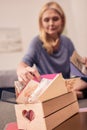 close-up view of blonde woman Royalty Free Stock Photo