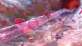 Blood Cells Flowing Through a Blood Vessel with Plasma and Erythrocytes Royalty Free Stock Photo