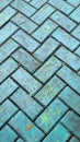 Blue Brick Flooring with Herringbone Pattern Royalty Free Stock Photo