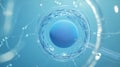 close up view of blue cell being injected in laboratory setting, showcasing advanced techniques