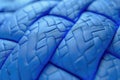Close up view of a blue quilt, perfect for home decor projects Royalty Free Stock Photo