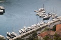 close up view of boats and yachts at the pier in the Bay of Koto