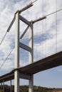 Close up view of Bosphorus bridge Royalty Free Stock Photo