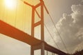 Close up view of Bosphorus bridge Royalty Free Stock Photo