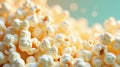 A close-up view of a bountiful pile of fluffy, buttery popcorn kernels. Generative AI Royalty Free Stock Photo