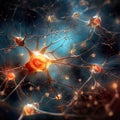 close-up view of brain neurons firing, representing abstract medical science concept