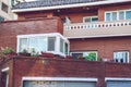 Close up view of brick house facade in Busan