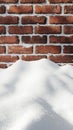 Winter brick wall with snow Royalty Free Stock Photo
