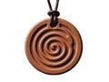 A close-up view of a brown necklace featuring a spiral design Royalty Free Stock Photo