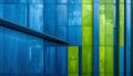 Blue and Green Metal Cladding with Diagonal Beam abstract Royalty Free Stock Photo
