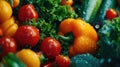 A close-up view of a bunch of vegetables. This versatile image can be used in various contexts Royalty Free Stock Photo
