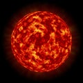 Close up view of the burning sun Royalty Free Stock Photo