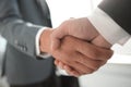 Close up of businessmen shaking hands business success ideas con Royalty Free Stock Photo