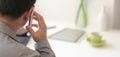 Close-up view of businessman making phone call with his customer Royalty Free Stock Photo