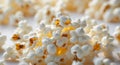 Close Up View of Buttery Yellow Popcorn Texture Royalty Free Stock Photo