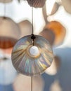 Delicate Capiz Shell Wind Chime Detail Royalty Free Stock Photo