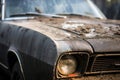Vintage Car Covered in Dirt and Grime