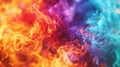 A close-up view capturing a mesmerizing array of different colored flames, each dancing with its own unique brilliance, Ai Royalty Free Stock Photo