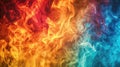 A close-up view capturing a mesmerizing array of different colored flames, each dancing with its own unique brilliance, Ai Royalty Free Stock Photo