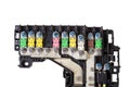 Close up view of Car Fuse box, Control engine lighting. Car electrical and automobile industry