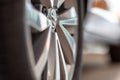 close-up view of a car rim