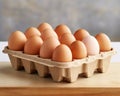 close up view of a carton of eggs. Royalty Free Stock Photo