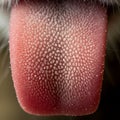 Close-up view of a cat\'s tongue, showing its rough, textured surface covered with Royalty Free Stock Photo