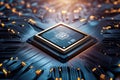 Close-up view of a central processing unit Royalty Free Stock Photo