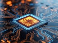 Close-up view of a central processing unit Royalty Free Stock Photo
