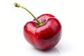 Close up view of the cherry on white Royalty Free Stock Photo