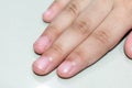 Close up view of Child`s Fingers and Finger Nails Royalty Free Stock Photo