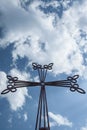 Close up view of Christian cross against sky-cloud Royalty Free Stock Photo