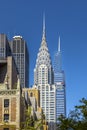 Close-up view of Chrysler Building and One Vanderbilt skyscraper in Midtown Manhattan New York City Royalty Free Stock Photo