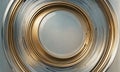 close-up view circular metallic surface with gold-colored ring in the center, creating visually striking Royalty Free Stock Photo